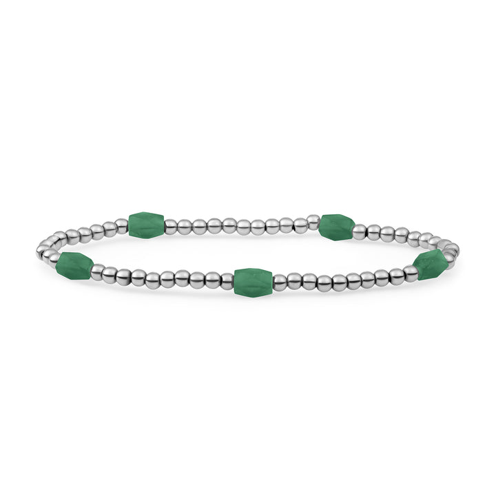 Dames Armband zilver met Groene Onyx Edelsteen #kleur_zilver