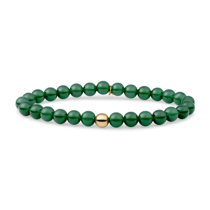 Kralen armband met Green Onyx Edelsteen #kleur_goud