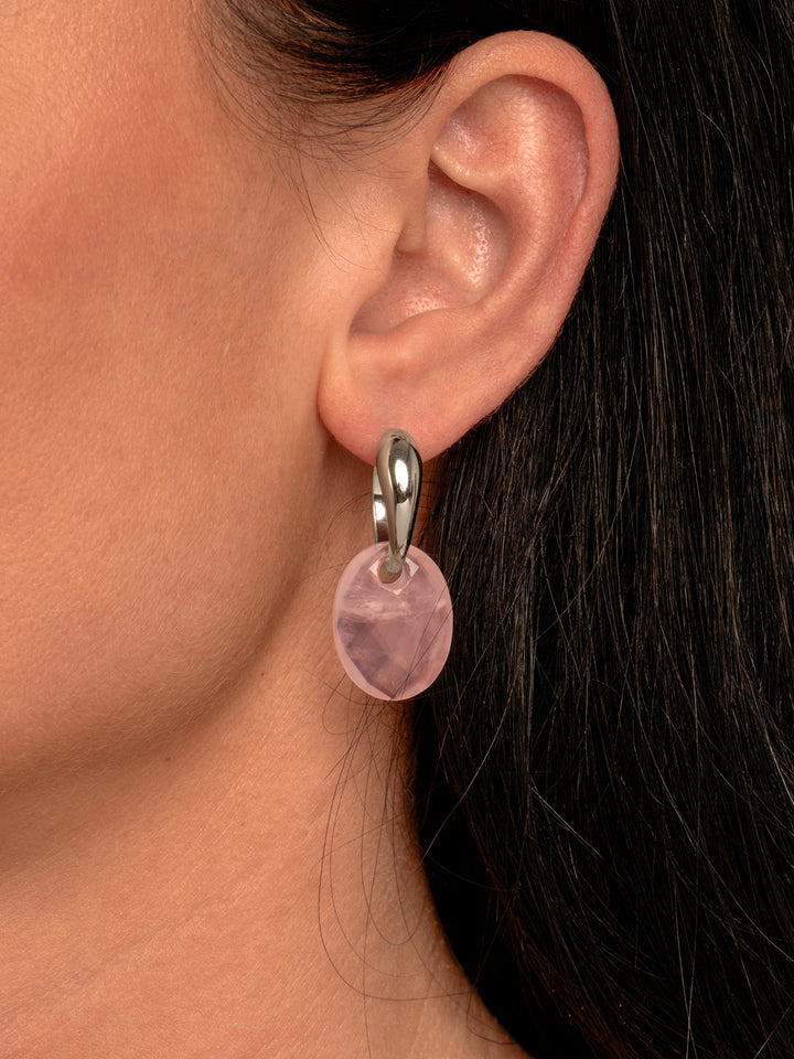 Rose Quartz Medium Oval Earring Gemstones