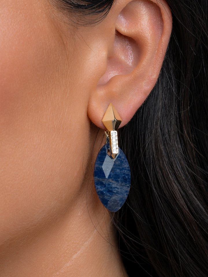 Sodalite Leaf Earring Gemstones