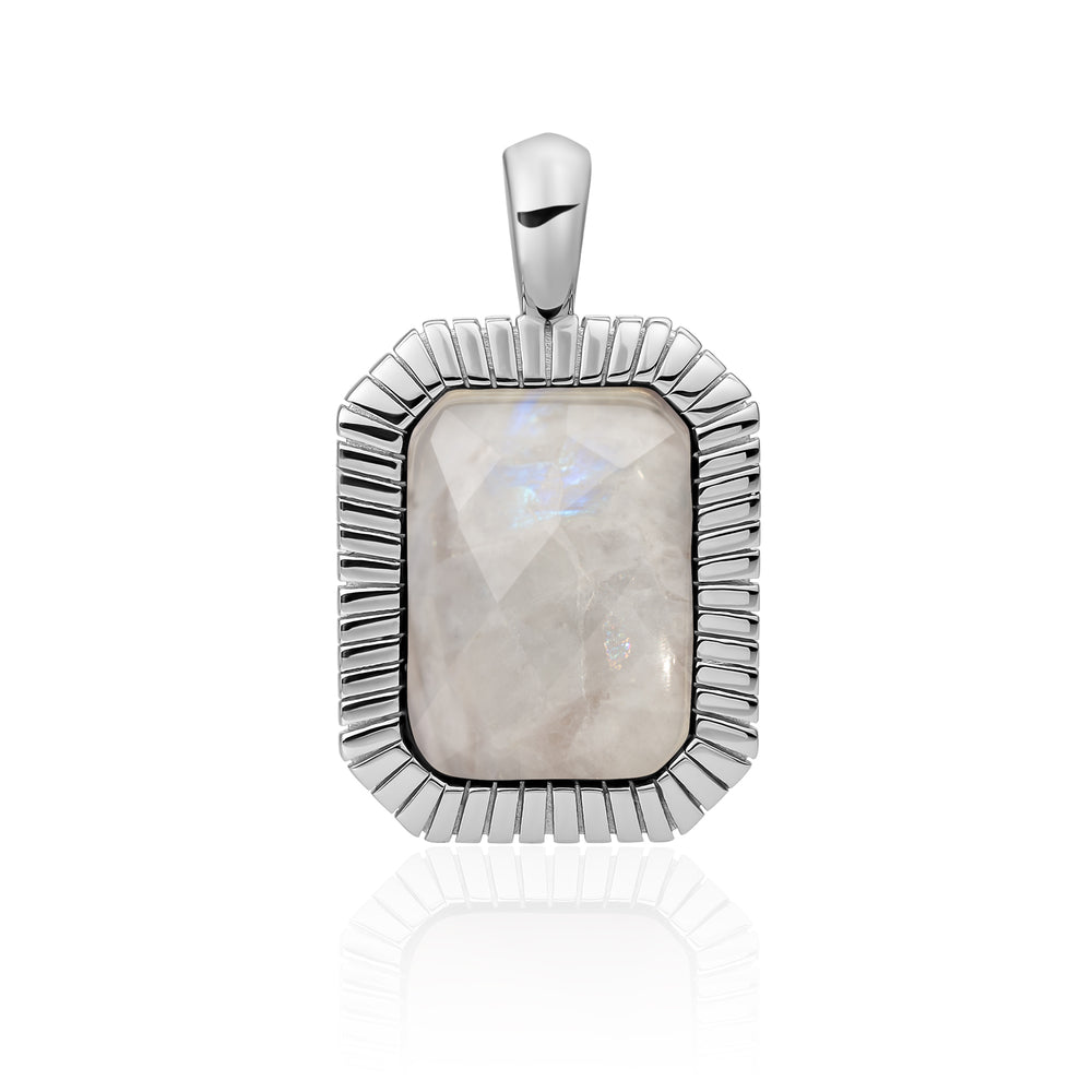 ketting hanger met maansteen edelsteen van Sparkling #kleur_zilver