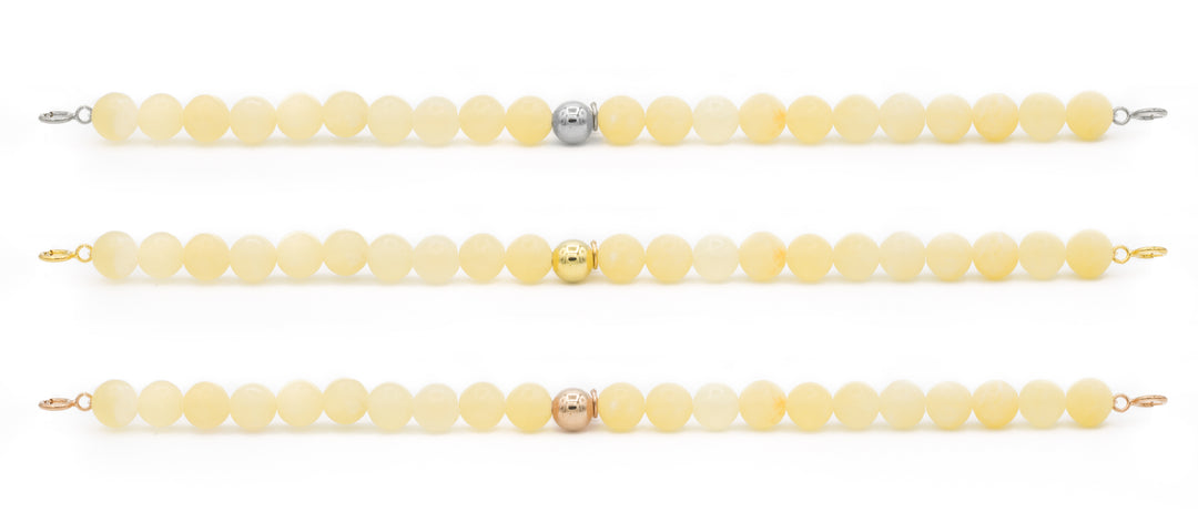 Yellow Calcite Orbit Bracelets with clasps - 6MM - Sparkling Jewels