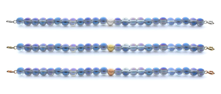 Aqua Aura Blue Orbit Bracelet with clasps - 6MM