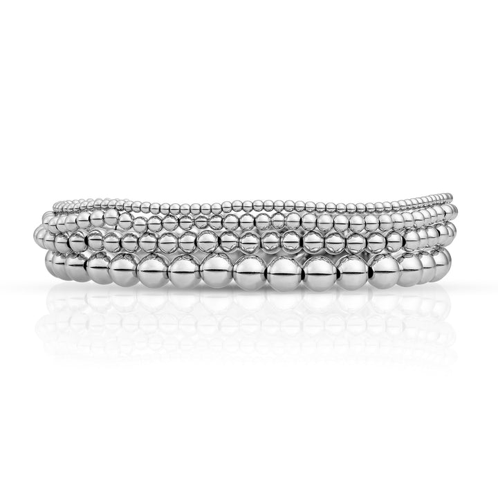 Zilveren Essentials Armbanden | Large stack