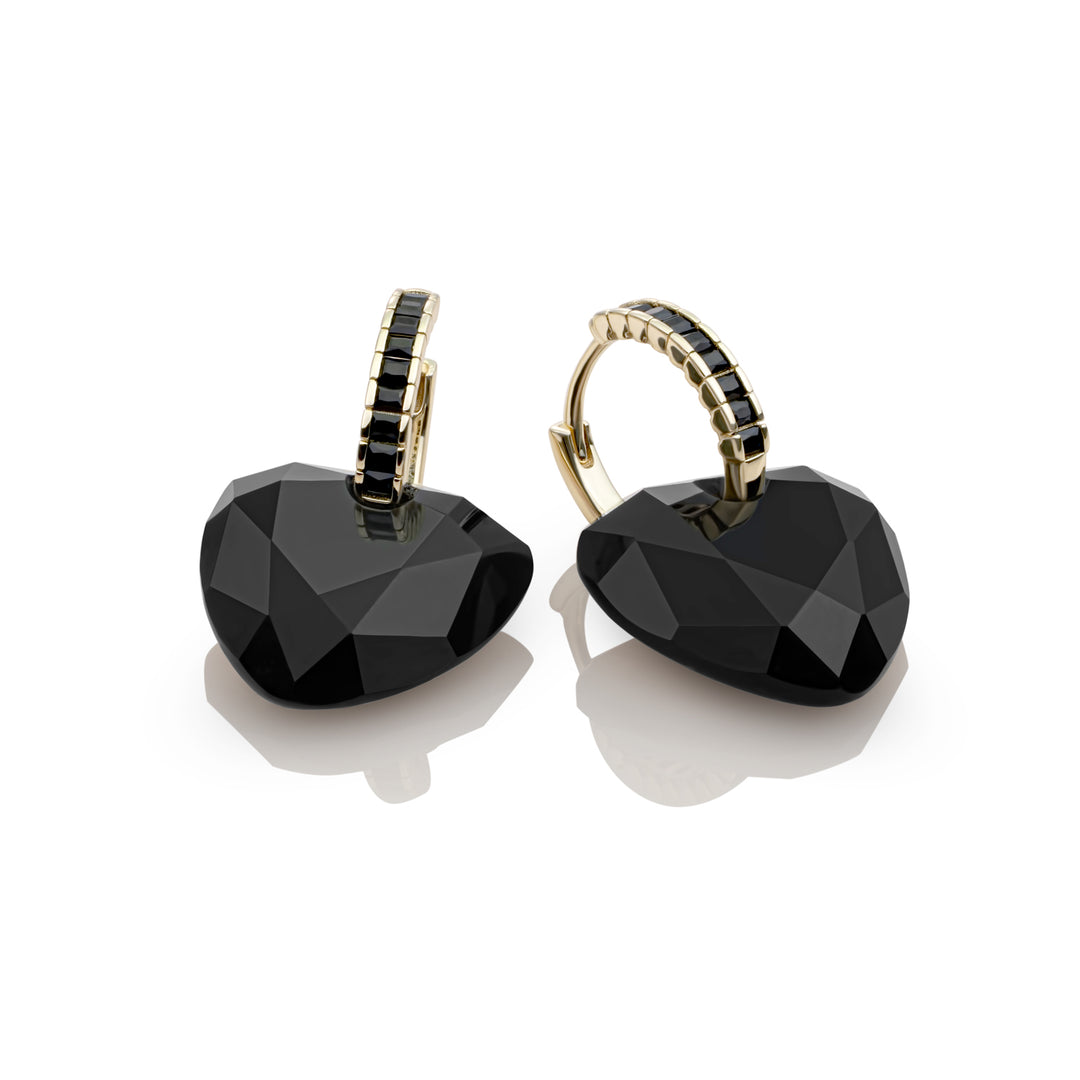 Onyx Trillion Cut Baguette Earrings Set