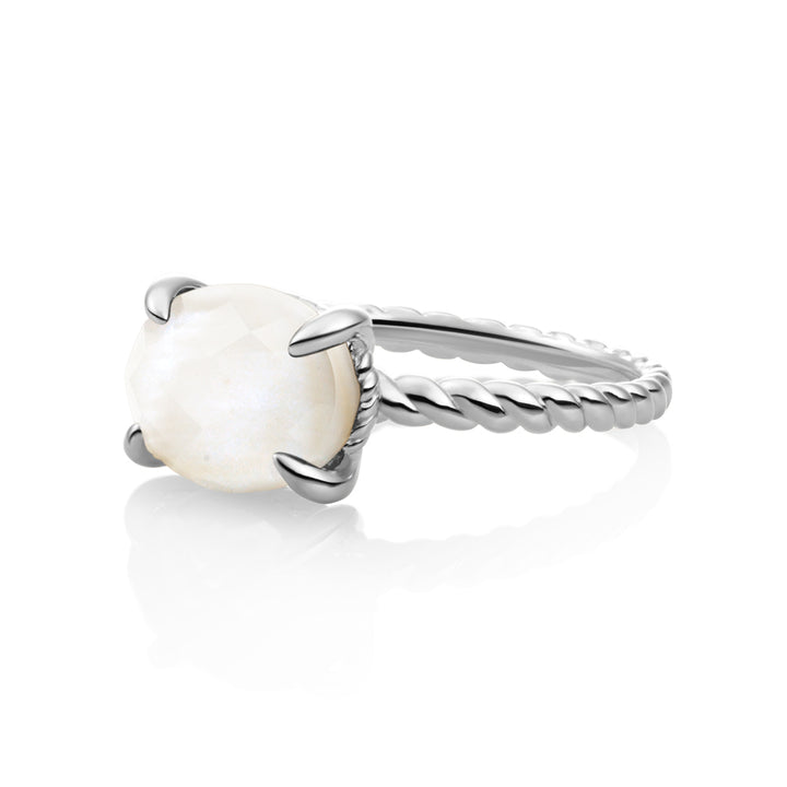 Twist Ring Mother of Pearl - zilver