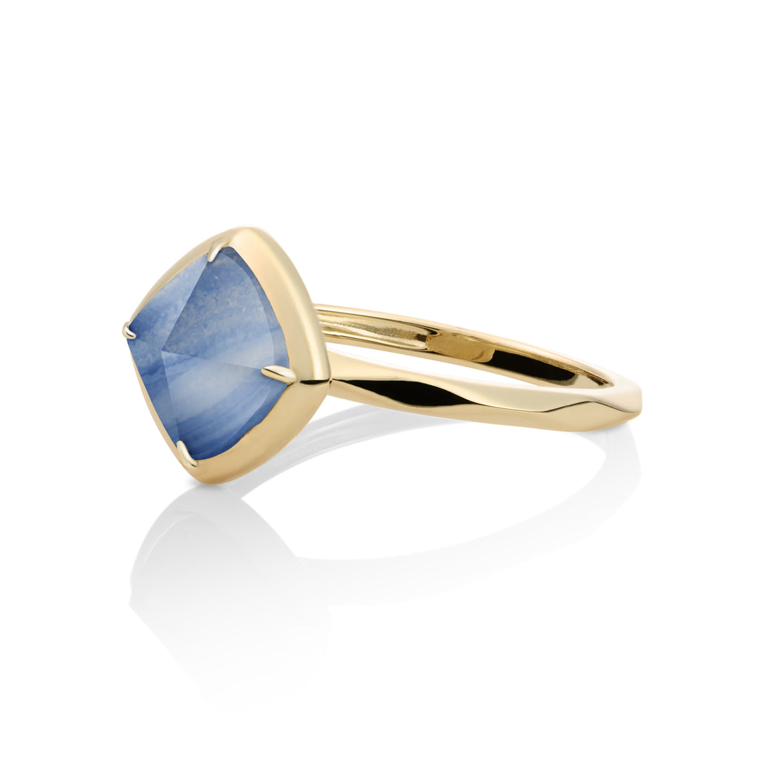 Edge Ring Blue Aventurine | 9 carat