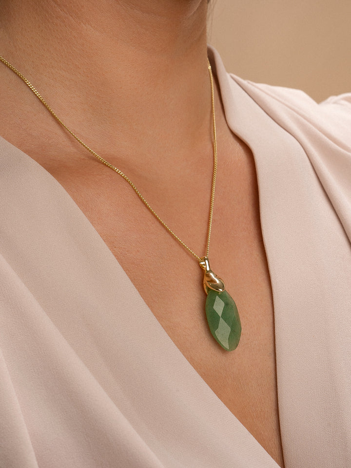 Leaf Green Aventurine Necklace Gemstones facet
